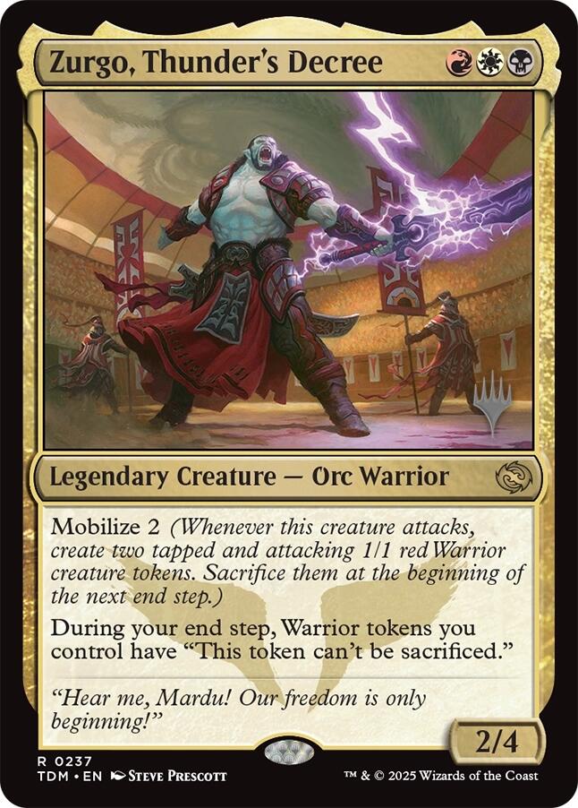 Zurgo, Thunder's Decree [Tarkir: Dragonstorm Promos]