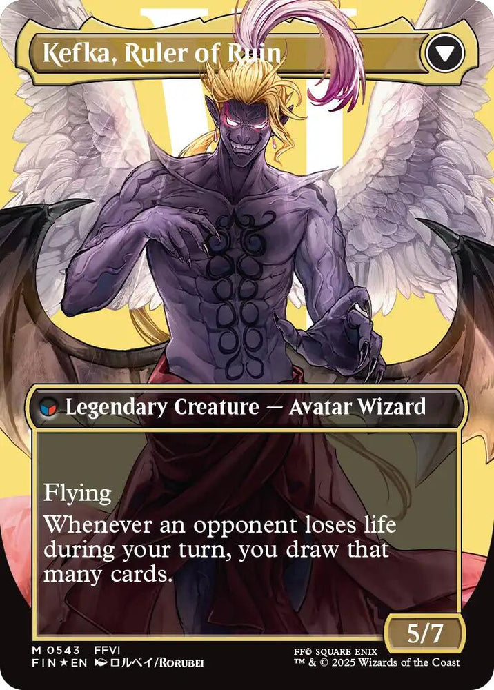 Kefka, Court Mage // Kefka, Ruler of Ruin (Borderless) (Surge Foil) [FINAL FANTASY]